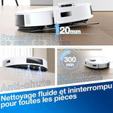 Aspirateur Robot Laveur ECOVACS DEEBOT N20 PLUS, Technologie PureCyclone avec conteneur a poussiere sans consommable, 8000Pa
