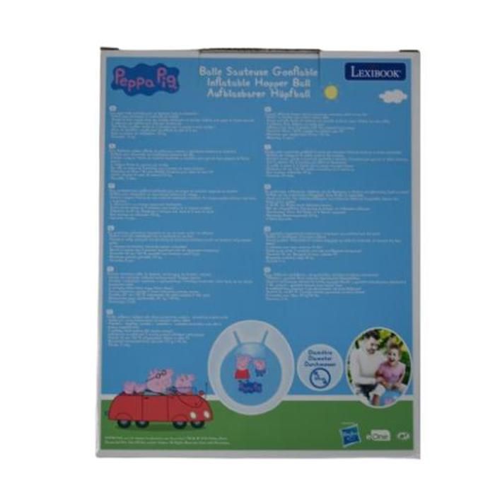 Balle sauteuse Gonflable - Lexibook - Peppa Pig - Pompe Manuelle Incluse - Plastique sécurisé et résistant - Bleu