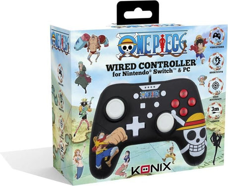 Manette - Konix - One Piece - Filaire - 3 m - Motif Luffy - Nintendo Switch