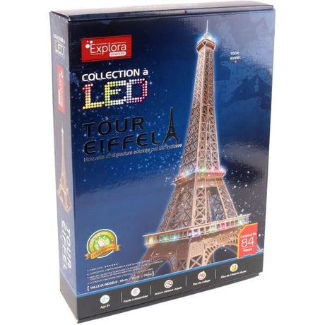 Maquette 3D - EXPLORA - Tour Eiffel - Lumineuse LED - 84 pieces - a monter soi-meme