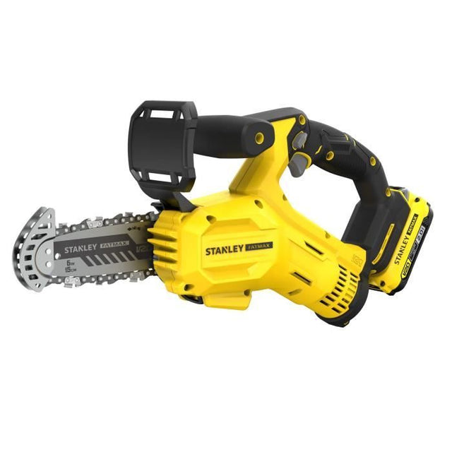 Scie d'élagage sans fil + batterie 2Ah + chargeur - Stanley Fatmax - SFMCPS415D1-QW - 18V - chaîne 15cm