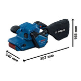Ponceuse ŕ bande filaire BOSCH PROFESSIONAL - GBS 750 - 230V - 850W - 200 – 420 m/min - Bande abrasive + sac poussičres