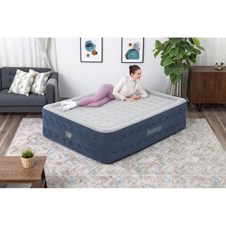 BESTWAY Bestway Lit gonflable 2 places TruLeisure pompe électrique intégrée 203x152x51cm