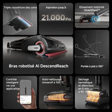 DREAME H15 Pro Aspirateur Laveur, Bras robotis AI DescendReach, Triple arte, 21 kPa, antinuds, Lavage Brosse immersif 100C