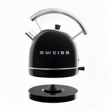 Bouilloire vintage - SWEISS - KTL9 - 2200 W - 1,8 L - Socle 360° - Noir