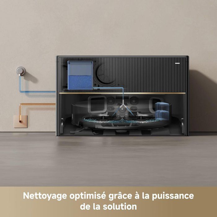 DREAME X50 Master Aspirateur Robot Laveur avec Base 8 en 1 compacte 24,9 cm - Systme de franchissement - 20 000 Pa - Brosse démelant