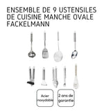 Ensemble de 9 ustensiles de cuisine - FACKELMANN - Ovale - Inox