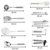 Ensemble de 9 ustensiles de cuisine - FACKELMANN - Ovale - Inox