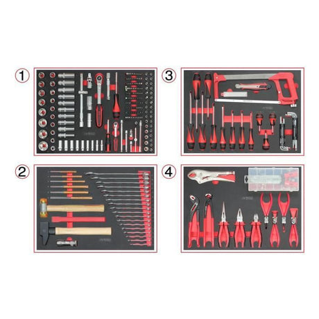Servante d'atelier - Equipťe - 6 tiroirs - KS Tools - 824.6536F - Noir - 265 outils - Fabriquťe en France