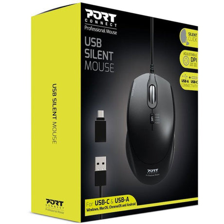 Souris sans fil - PORT Designs - 900711-B - USB-A & USB-C - 2.4 GHz - Compacte - Blanc