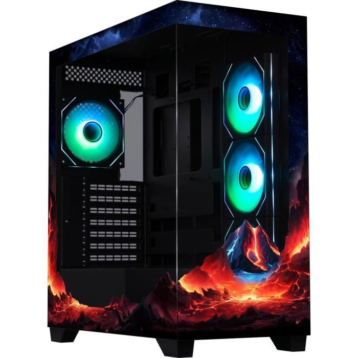 BoÓtier PC sans alimentation - BITFENIX - CETO Premium Volcano - Moyen tour - Format ATX - 4x120mm A-RGB - Noir