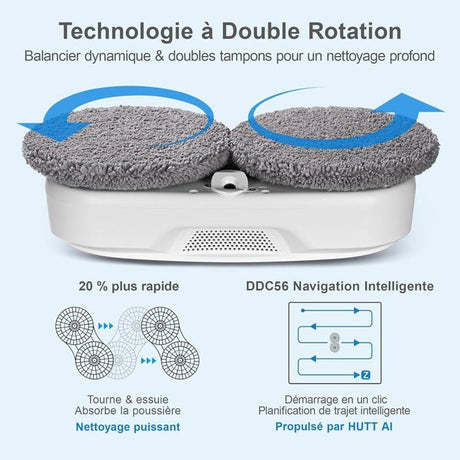 HUTT DDC56 Robot Laveur de Vitre - Robot Nettoyeur de Vitres avec Double Pulvérisation d'eau - Systeme de Protection