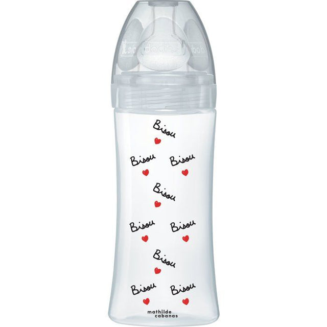Biberon anti-colique - DODIE - 330 ml - Tétine plate X Mathilde Cabanas - 0-6 mois - Débit 3 - Transparent