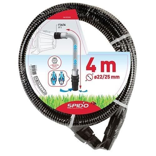 Kit d'aspiration plastique - SPIDO - 4 metres - Ř 22 mm