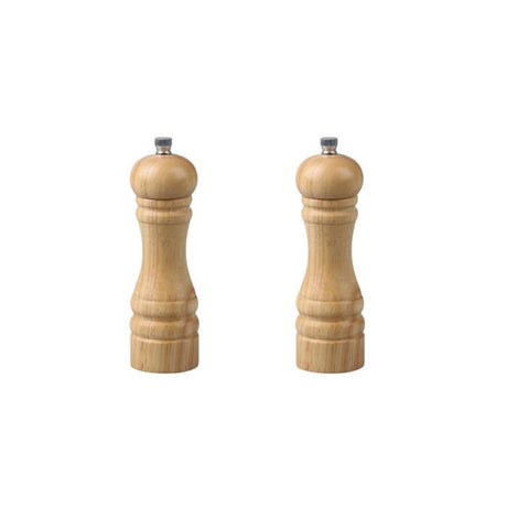 Ensemble de 2 Moulins a poivre manuel - FACKELMANN - FM Professional Divers - Couleur bois - 18 cm