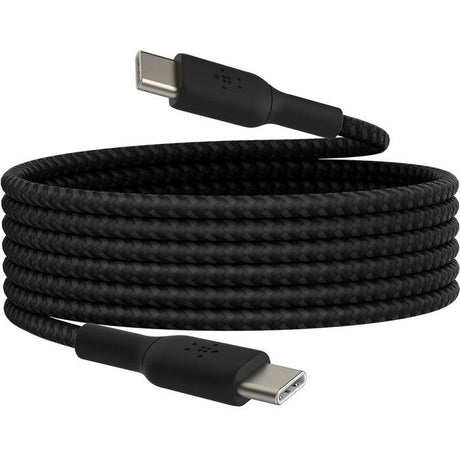 Câble tressé - BELKIN - USB-C vers USB-C - 2 m - Blanc