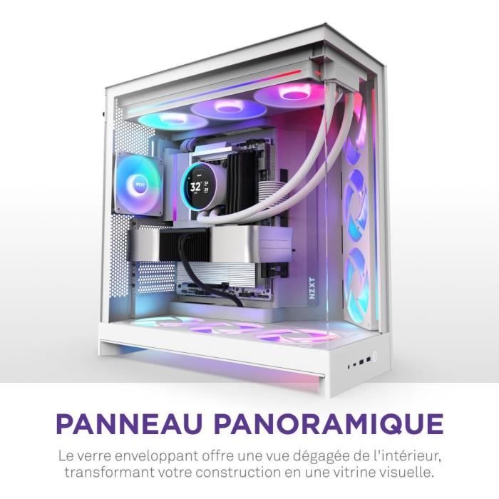Boitier moyen-tour - NZXT - CM-H92FW-R1 - H9 Flow RGB - Ventilateurs RGB inclus - Blanc
