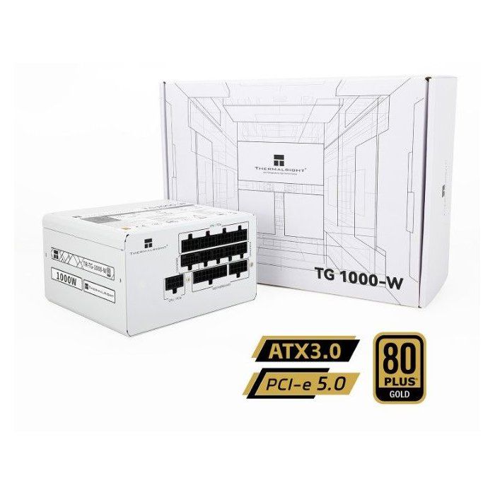 THERMALRIGHT - TG1000 - Alimentation PC - 1000 W - 80+ Gold - ATX3.0 - Full modulaire - PCI-E 5.0 Blanc