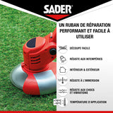 Adhésif extra fort - SADER - Repare tout extreme - Gris - Intérieur & Exterieur - Toutes surfaces - Facile a découper - 20 m x 50 mm