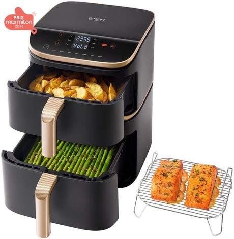 Friteuse sans huile COSORI - Turbo Tower Pro Smart - Capacité 10,8L - 7 programmes - 2630W - Noir