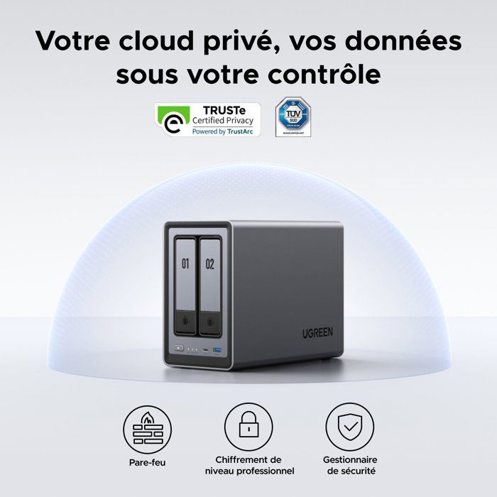 Serveur NAS - UGREEN - DXP2800 - 2 baies - 8 Go