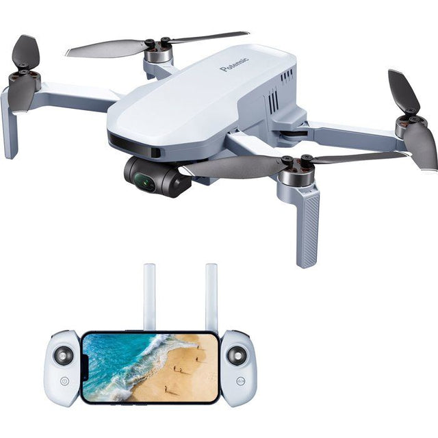 Drone - POTENSIC - Atom - Caméra 4K stabilisée - Autonomie 32 min - Assistance au vol - Positionnement précis par GPS - Blanc