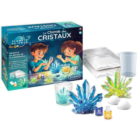 La Chimie des Cristaux - SENTOSPHERE - Collection de minéraux - 2 sachets pour créer des cristaux - Des 8 ans