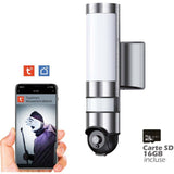 Caméra extérieure - KYF - Connectée Wifi - Rotative - Filaire - 220V - Eclairage LED 1600 Lm
