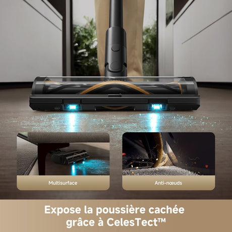 Aspirateur Balai sans Fil - DREAME Z10 - 210AW - Filtration 99,99% HEPA H14 - Détection poussiere - Réglage Auto de l'Aspiration