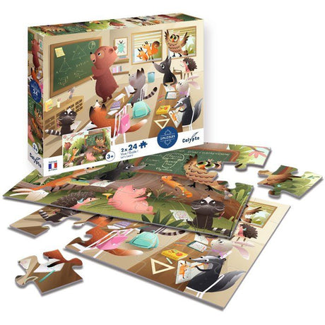 2 Puzzles - SENTOSPHERE - 24 pieces - Vive l'Ecole - Observation - Mémoire - Logique - Des 3 ans