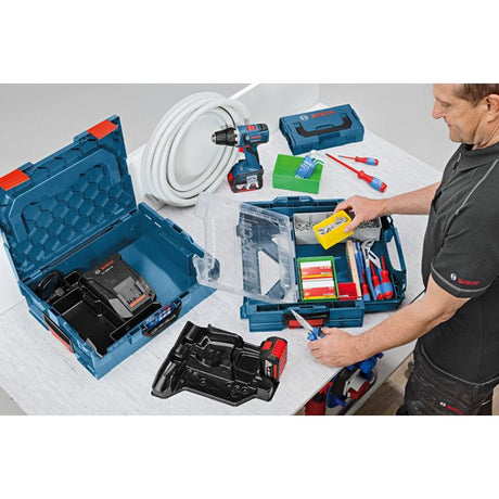 Bosch Professional Combo 18V – GSR 18V-65 + GDR 18V-215 + 2×GBA 5,0 Ah + GAL 18V-40 + L-BOXX (0615A50090)