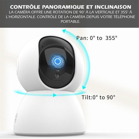 Kit d'alarme évolutif - KYF - 434Mhz - Wifi - Caméra IP PT 4MP avec sirene + Détecteur de mouvement/d'ouverture + 2 télécommandes