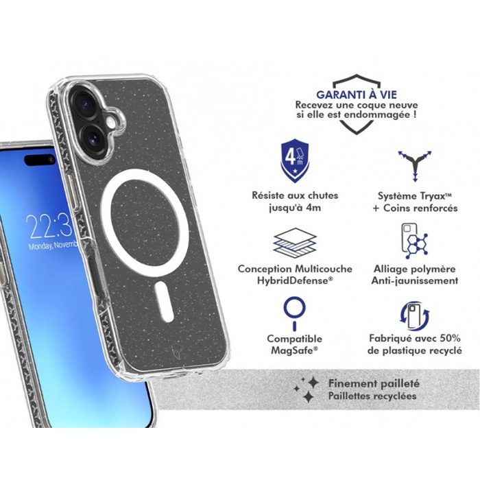 Coque FC Air Xtrem MagSafe - IPhone17 - Recyclé - Paillettes