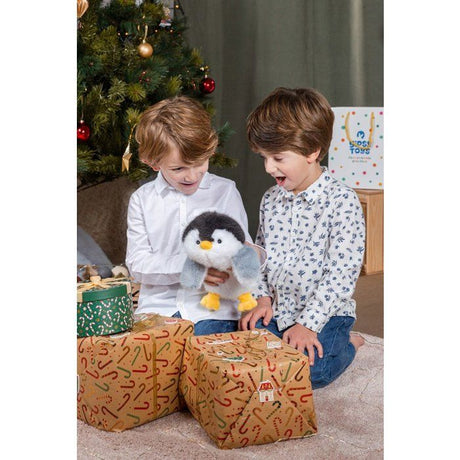 Peluche Floppy Choopy Pingouin - GIPSY TOYS - 22 cm - Noir / Blanc / Gris