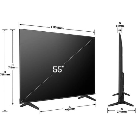 Hisense 55A6Q - TV LED 55 (139 cm) - 4K UHD 3840x2160 - HDR10+ - TV connecté - 3xHDMI 2.1 - WiFi