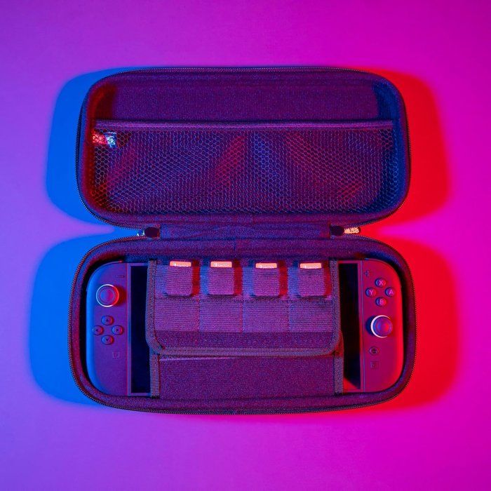 Housse de protection et transport - Nintendo Switch 2 - Konix - One Piece - Rangement accessoires - Motif Luffy Gear 5 - Violet