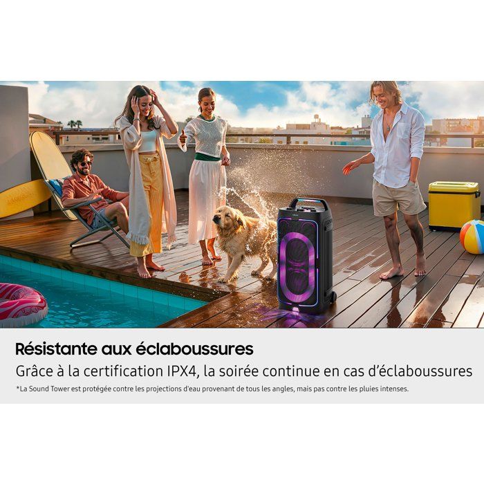 Enceinte - SAMSUNG - MX ST50F/XE - 240 W - Effets lumineux - Bluetooth - Batterie 18h - Roues intégrées - Noir