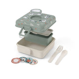 Boite a Sandwich Enfant - MONBENTO - Couverts inclus - Sans BPA - Snacky Raccoon