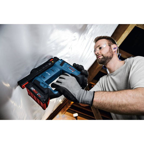 Agrafeuse a bois - BOSCH - GTH 18V-14 L-BOXX - 18V Brushless - Agrafes 6-14 mm - Systeme contre-balancier