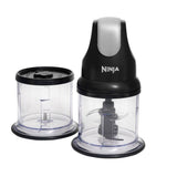 Hachoir électrique - NINJA - Express Chop - NJ1002EUBK - Mini hachoir et mixeur compact - 200 W - 2 bols de 500 ml