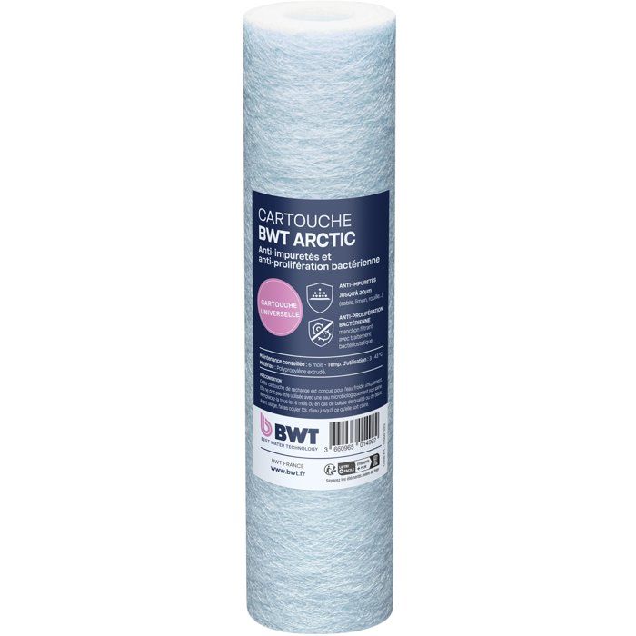 Cartouche filtrante - BWT - ARCTIC 20 µm - Polypropylène extrudé - Traitement bactériostatique