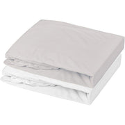 Lot de 2 draps housse - MON PTIT DODO - Jersey 100% coton - 70 x 140 cm - Blanc et gris souris