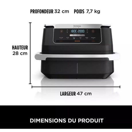 Friteuse sans huile NINJA - Foodi Max Dual Zone AF550EU - Capacité 6,6L - 2470W - Noir