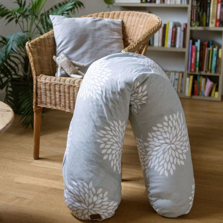 Coussin de maternité - BEABA - Big Flopsy™ - Fleurs - Gris