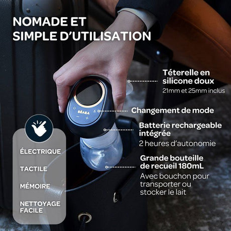 Tire-lait électrique simple - BEABA - Bleu nuit