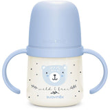 Biberon avec anses - SUAVINEX - NIGHT&DAY WILD&FREE - 150 ml - 6 mois et plus - Bleu
