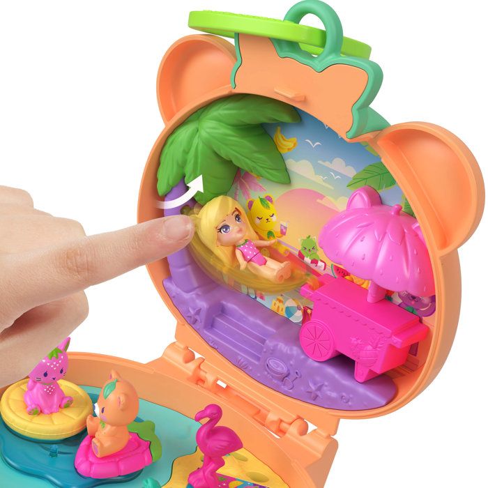 Coffret Polly Pocket - MATTEL - JKC79 - Peluche amovible - Hamac oscillant - Porte-clé transportable