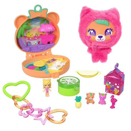 Coffret Polly Pocket - MATTEL - JKC79 - Peluche amovible - Hamac oscillant - Porte-clé transportable