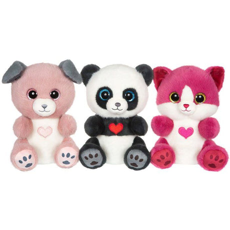 Peluche chien - GIPSY TOYS - CANDY - rose poudré et gris - 23 cm - coeur sur le ventre