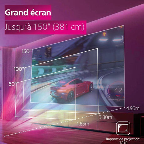 Vidéoprojecteur - PHILIPS - GAMEPIX 800 -  Full HD 1080p - 500 lumens ANSI - 120 Hz